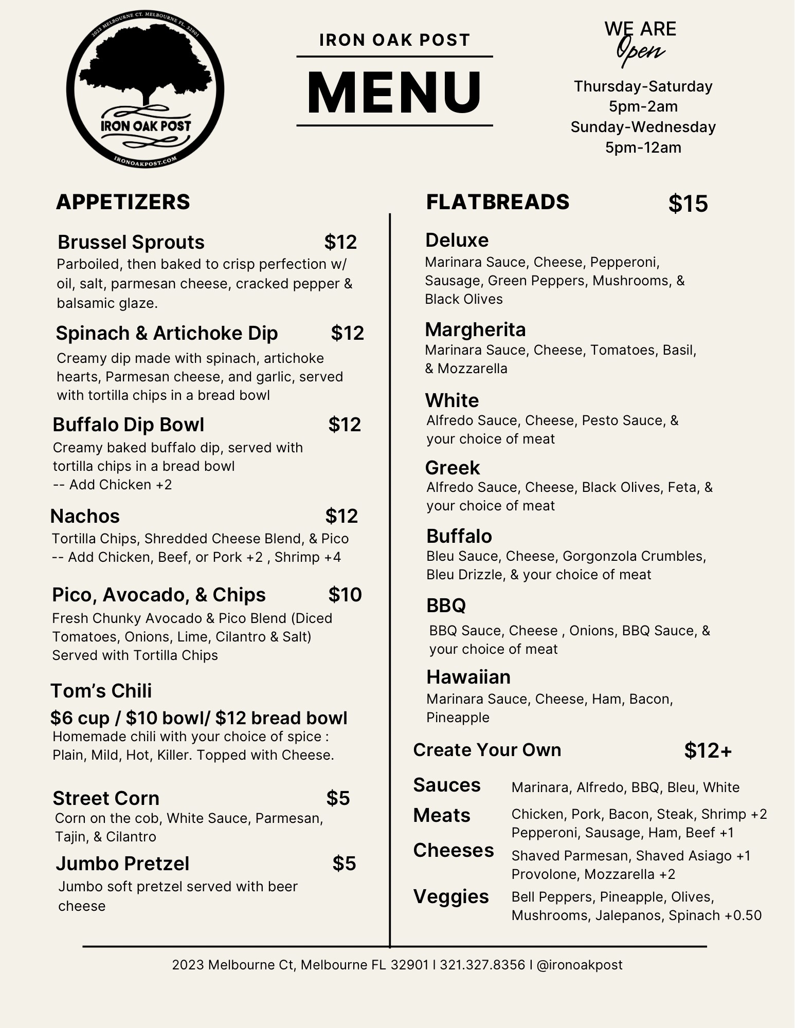 IOP Menu Front